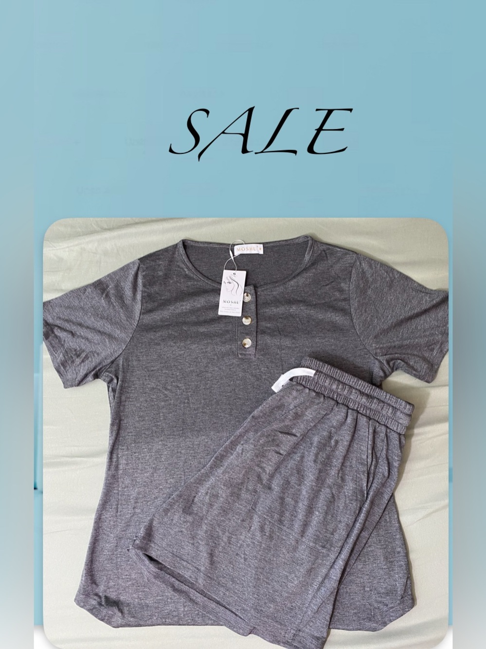 Cozy Heather Gray Short Sleeve Lounge Set